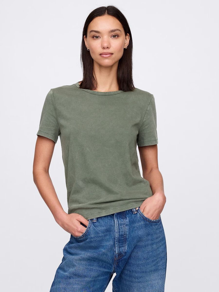 Green T-shirt in 100% cotton_0