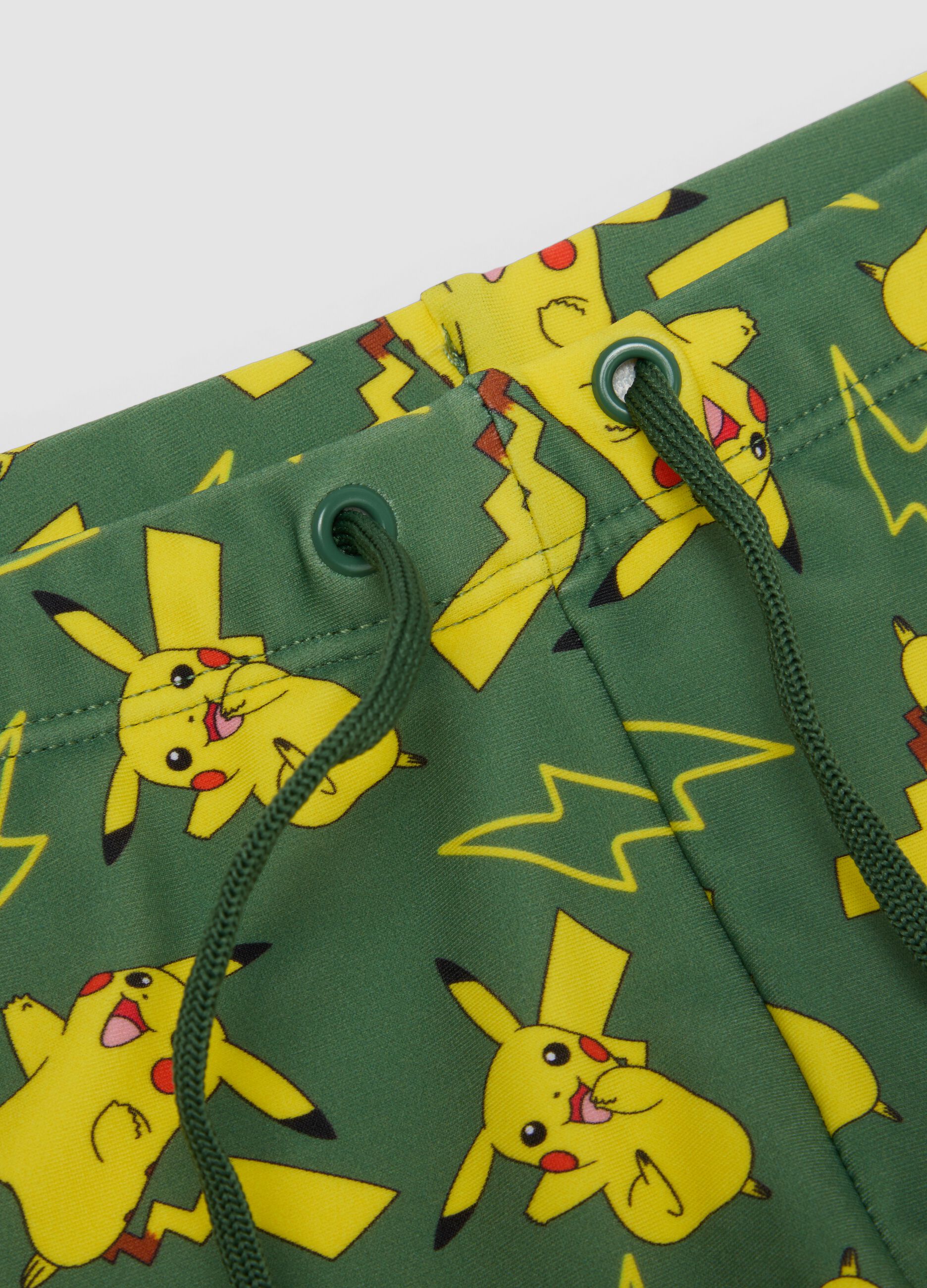 Costume boxer verde in tessuto elasticizzato per bambino