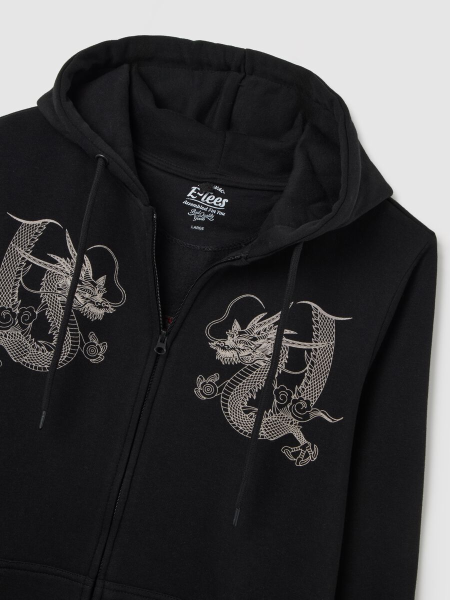 Black Cotton Blend Sweatshirt with Print_5