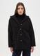 Black regular fit coat with buttons and hood_1