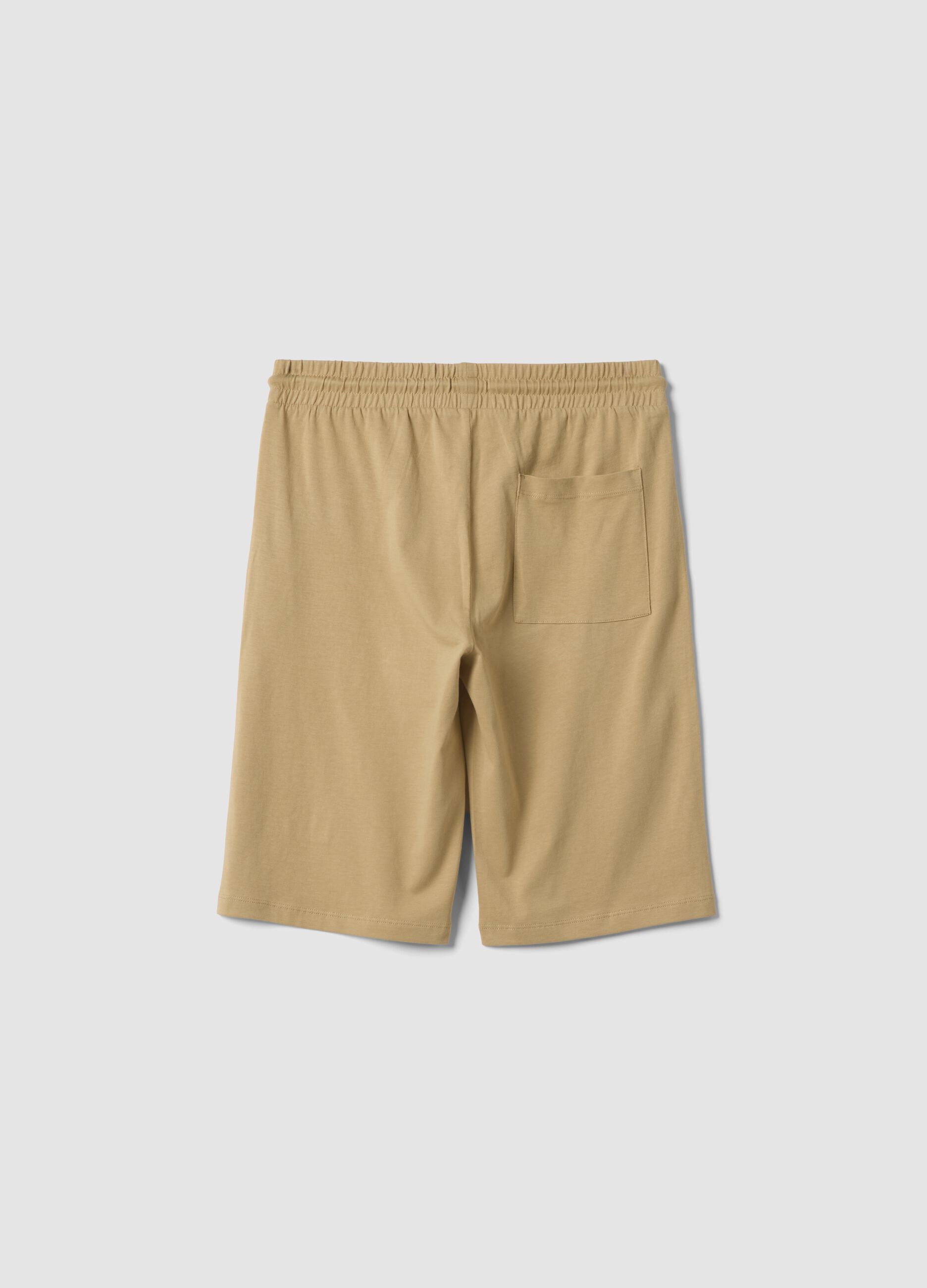 Boys&rsquo; beige pure cotton regular-fit shorts