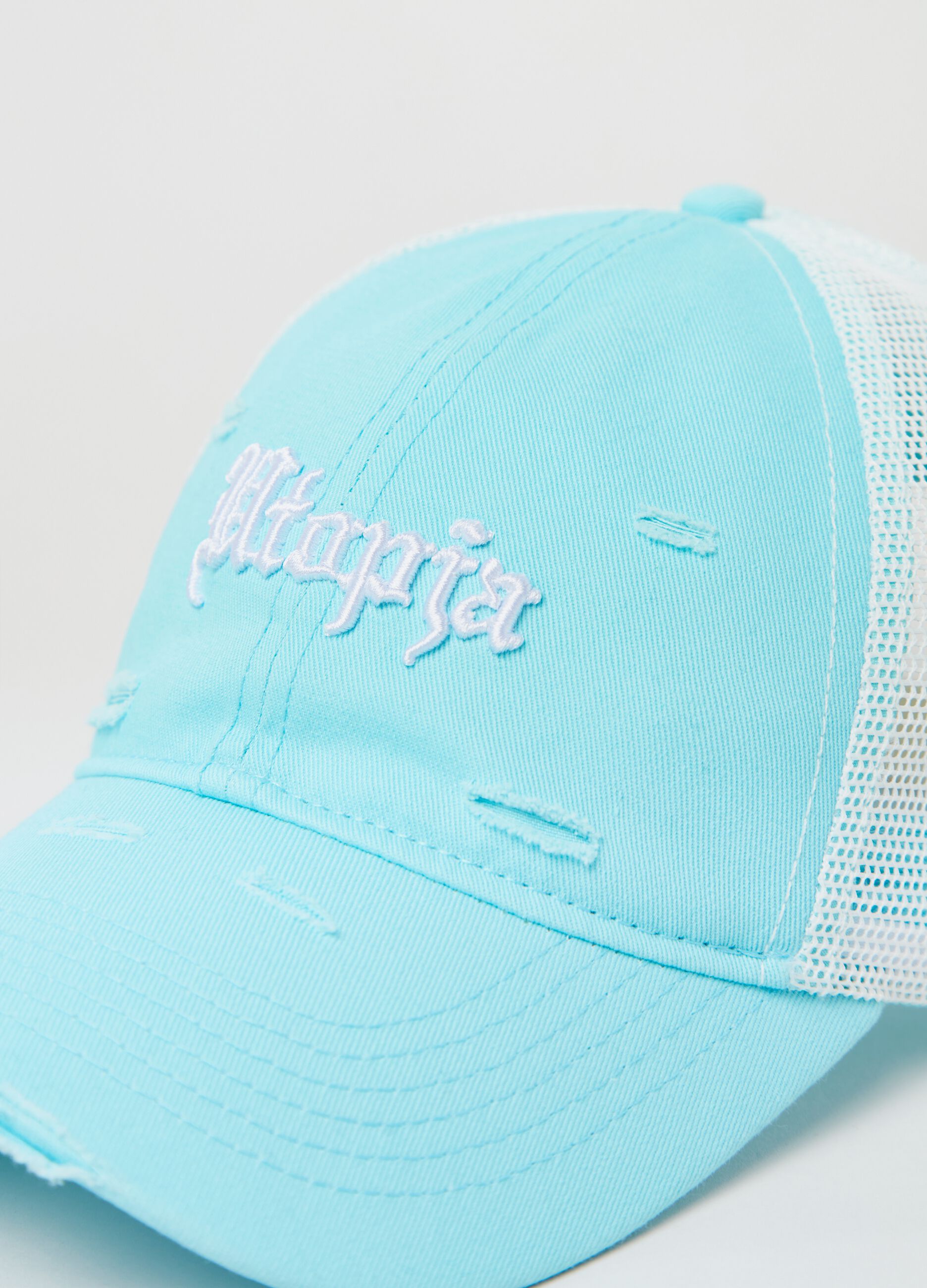 Distressed Trucker Cap Turquoise_5