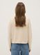 Cardigan beige con scollo a V in puro cotone regular fit_2