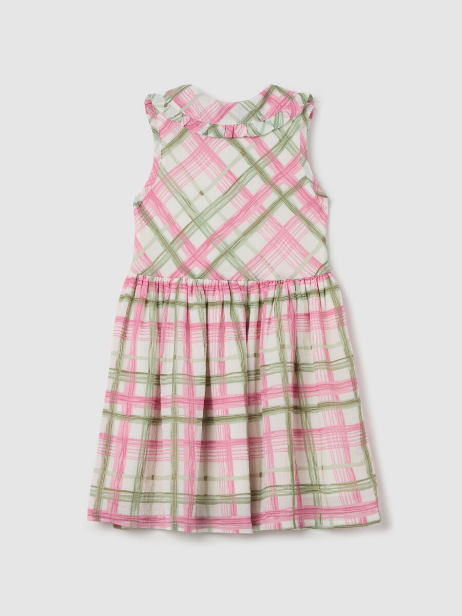 Sleeveless dress with check pattern_1