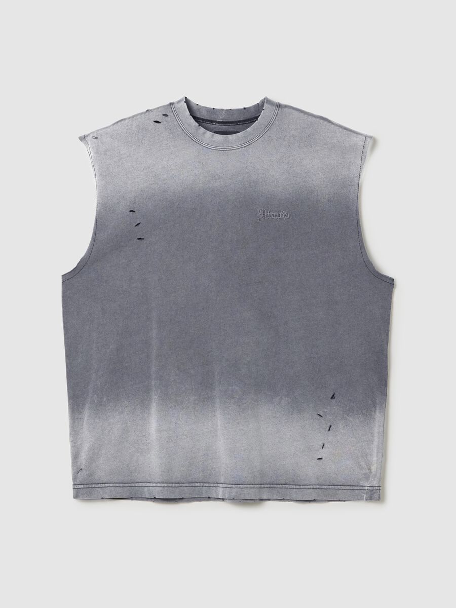 Sunfaded Distressed Tank Top Vintage Grey_4