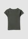 Green fitted ribbed stretch-cotton T-shirt with studs_5