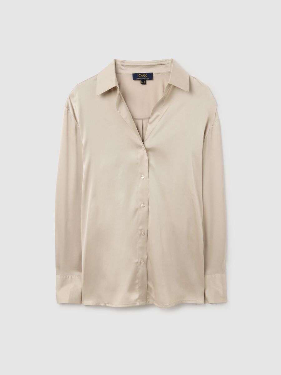 Beige Satin Shirt_4