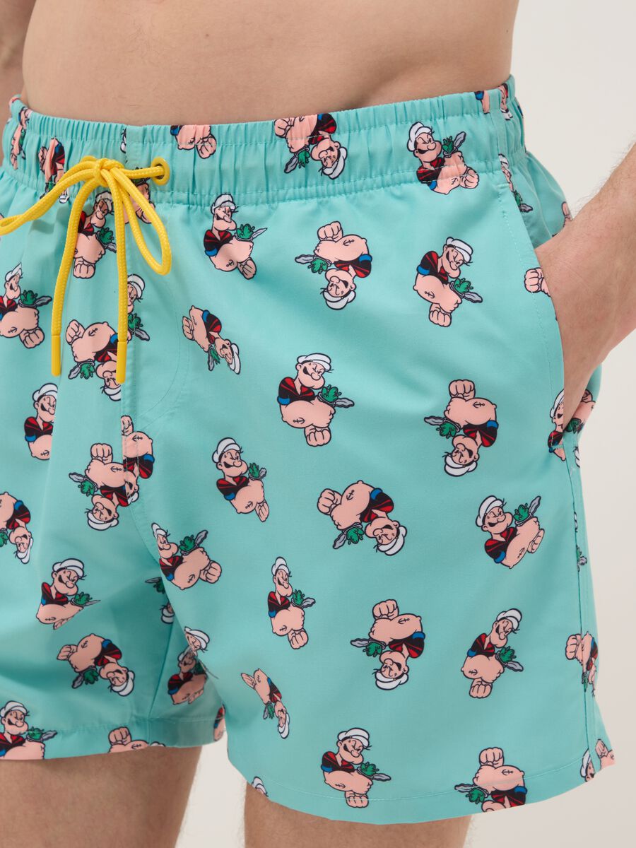 Boxer da mare azzurri con stampe Popeye_3