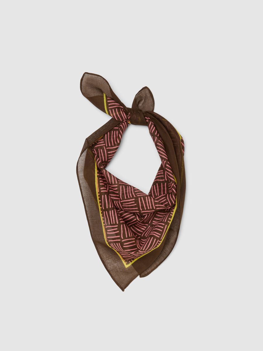 Foulard in puro cotone a righe multicolor_0