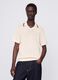Openwork polo shirt in beige cotton_0