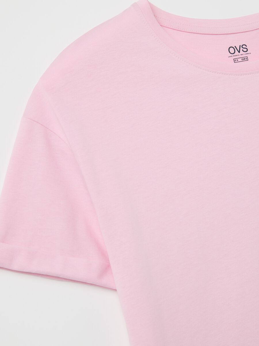 Pink boxy-fit T-shirt in cotton_5
