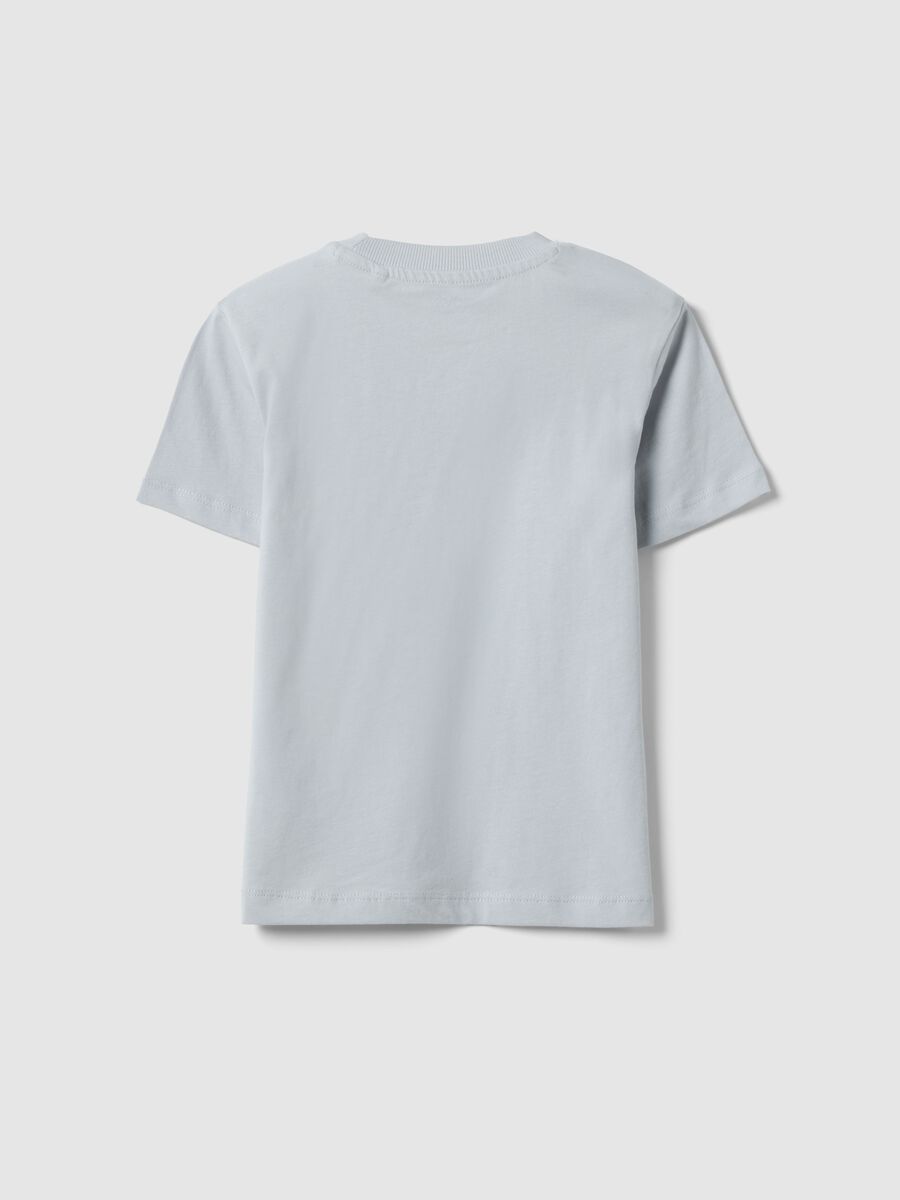 Blue pure cotton oversized fit kids' T-shirt with print_1