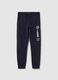 Fleece joggers with college crest print_3