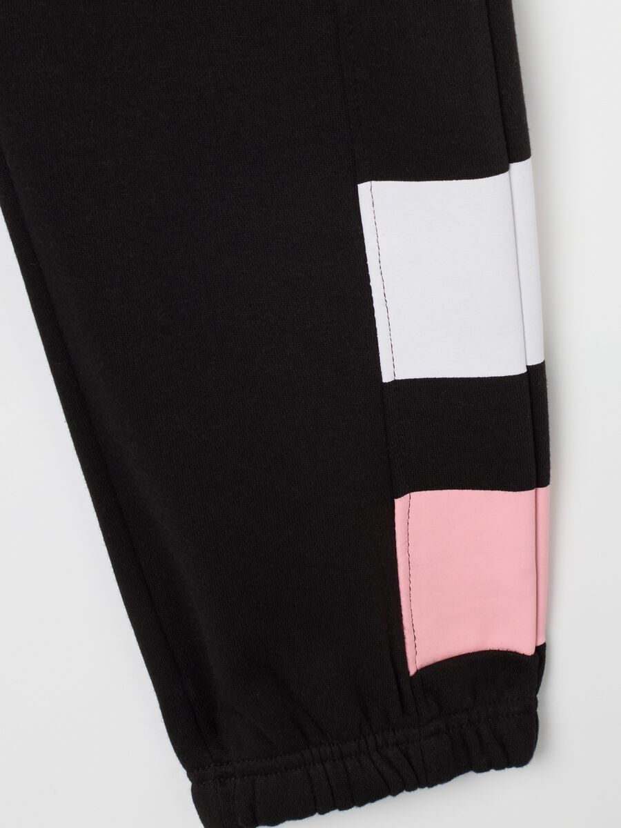 Black cotton blend trousers in regular fit_1