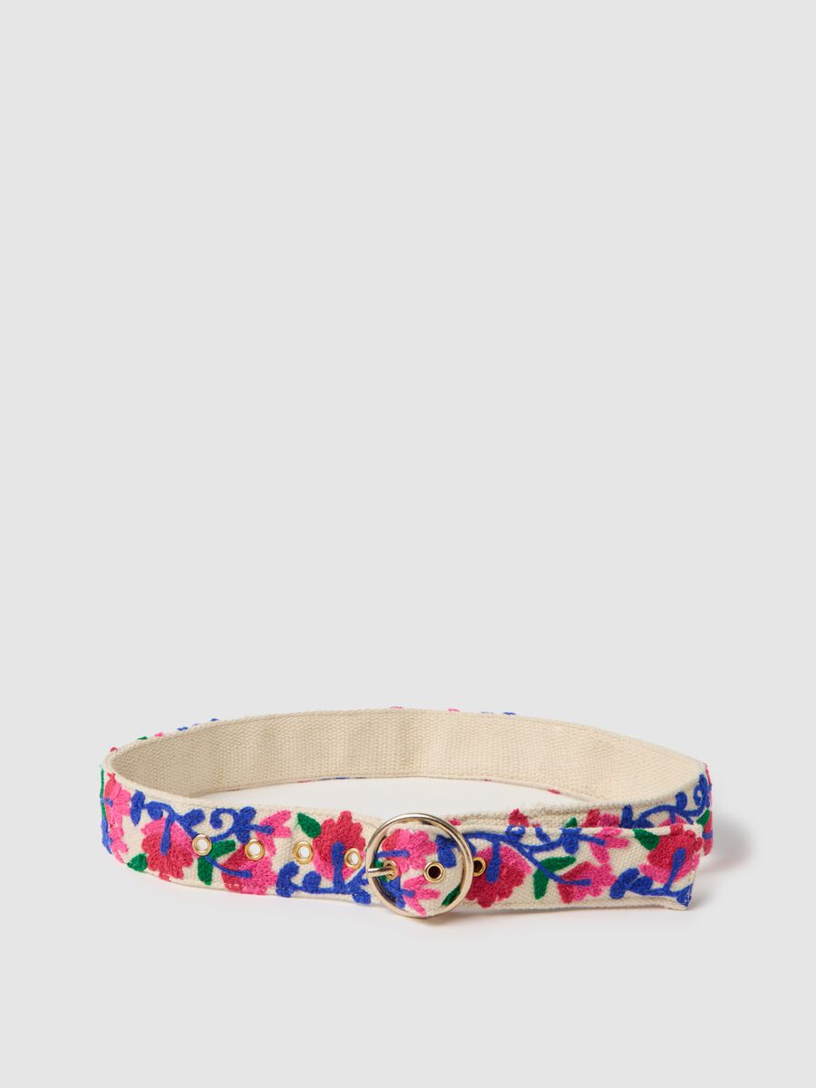 Belt with floral embroidery_0