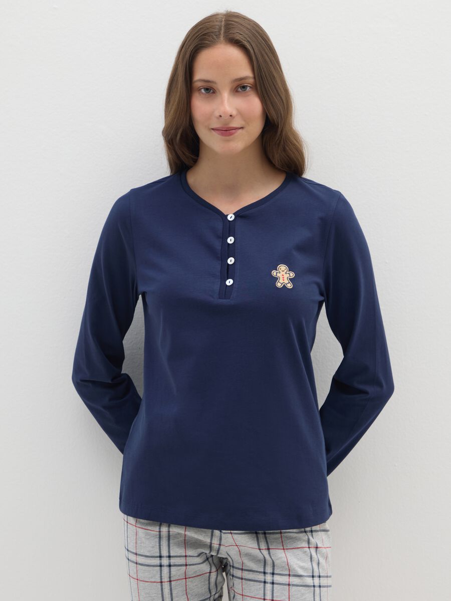 Multicolour pyjamas in pure cotton regular fit_1