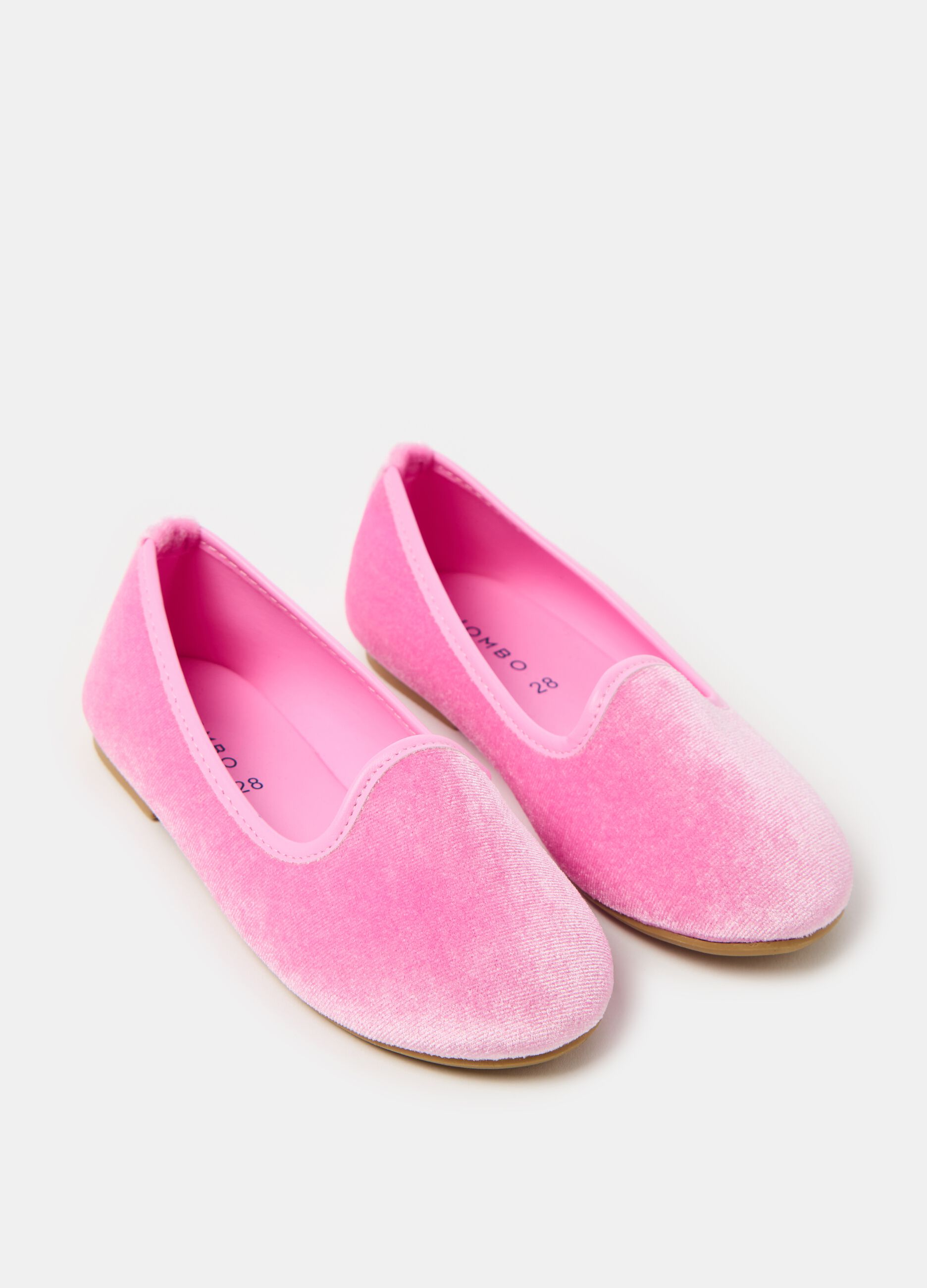 Velvet ballerina flats