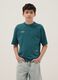 Oversized green pure cotton T-shirt for boys_0