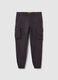 Grey slim fit stretch cotton blend cargo trousers_4