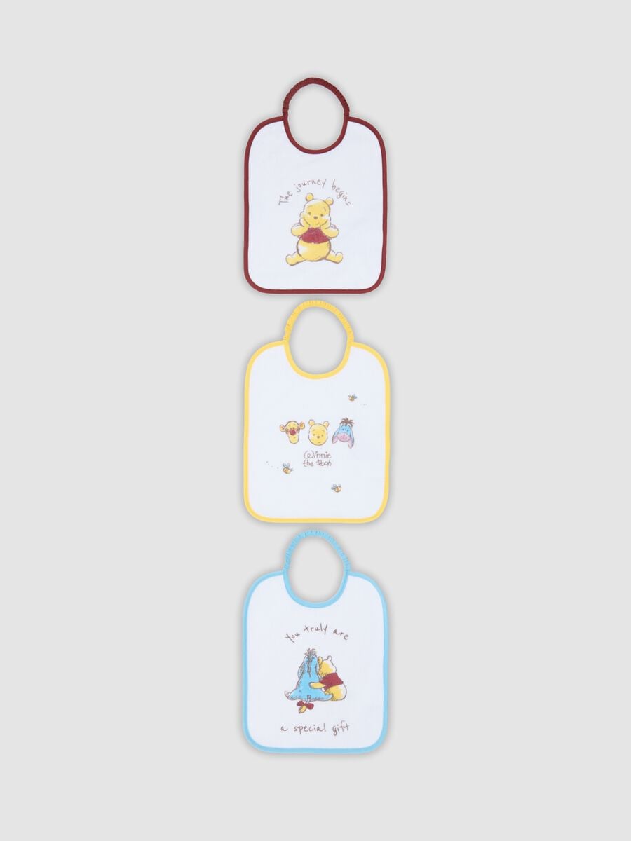 Tripack di bavaglini in misto cotone organico con stampa Winnie The Pooh_0