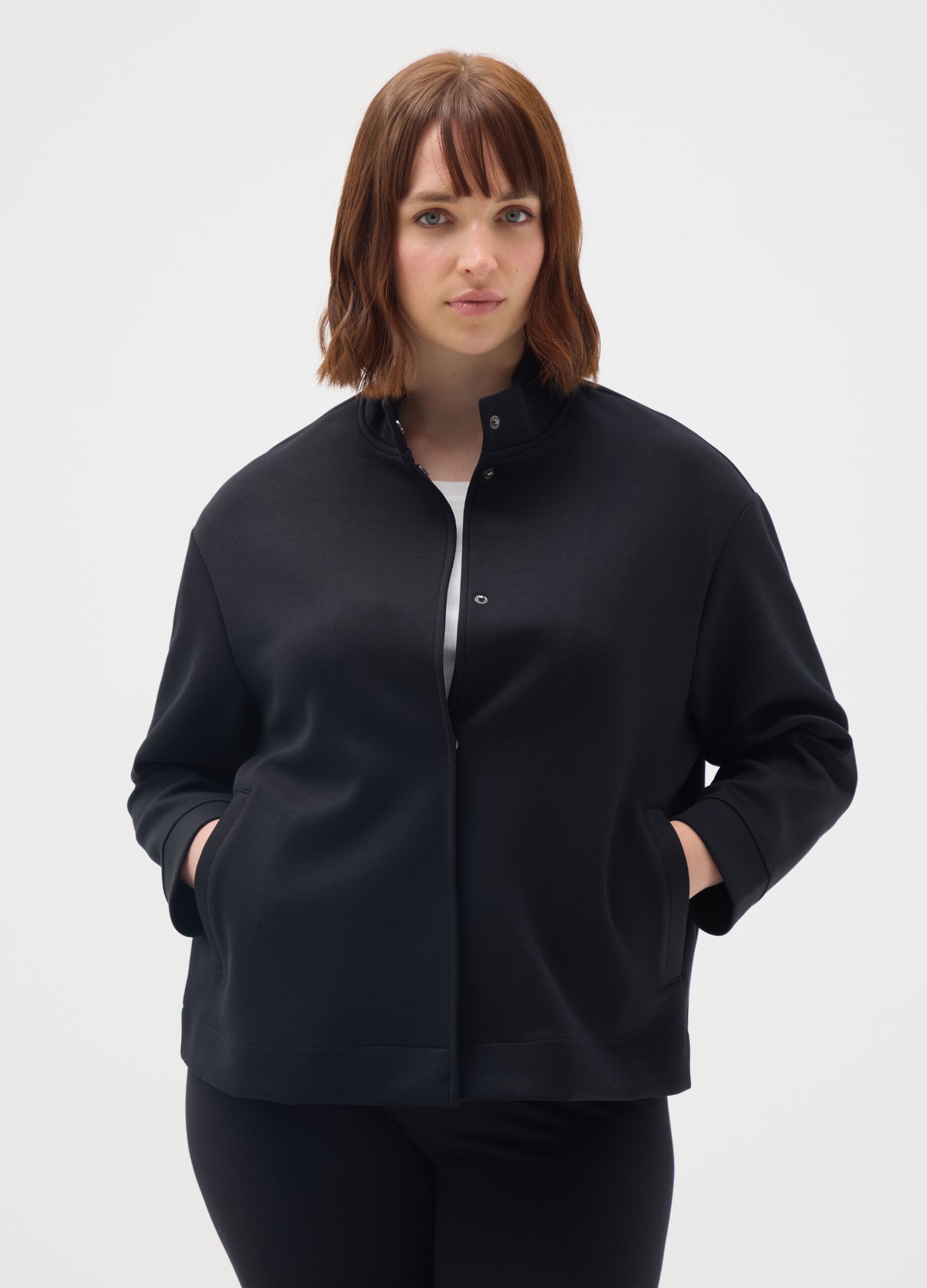 Black Mixed Regular Fit Jacket