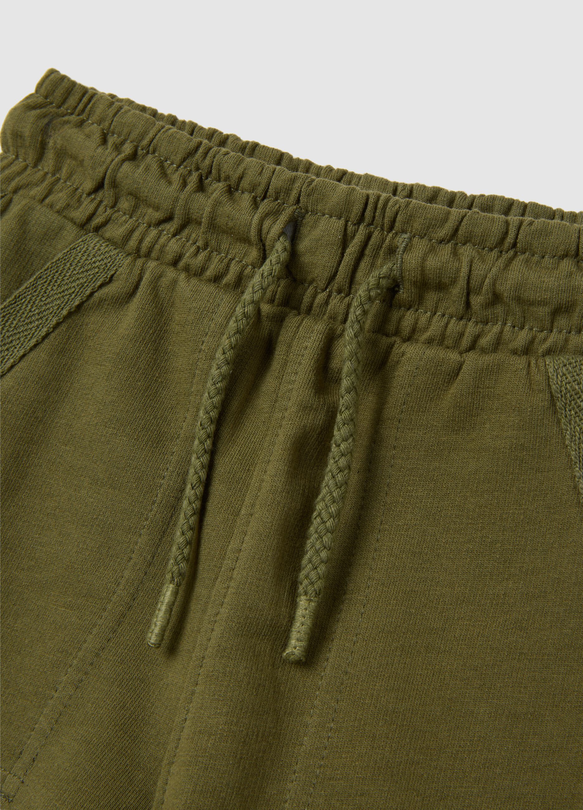 Shorts da neonato in puro cotone verde regular fit