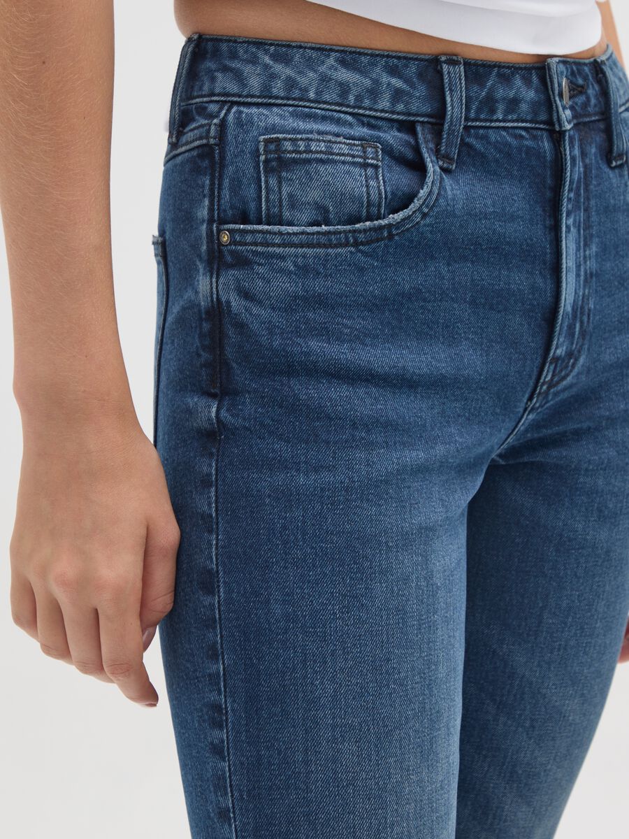 Jeans in cotone elasticizzato blu flare_3