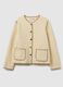 Beige regular fit jacket with buttons and pockets_4