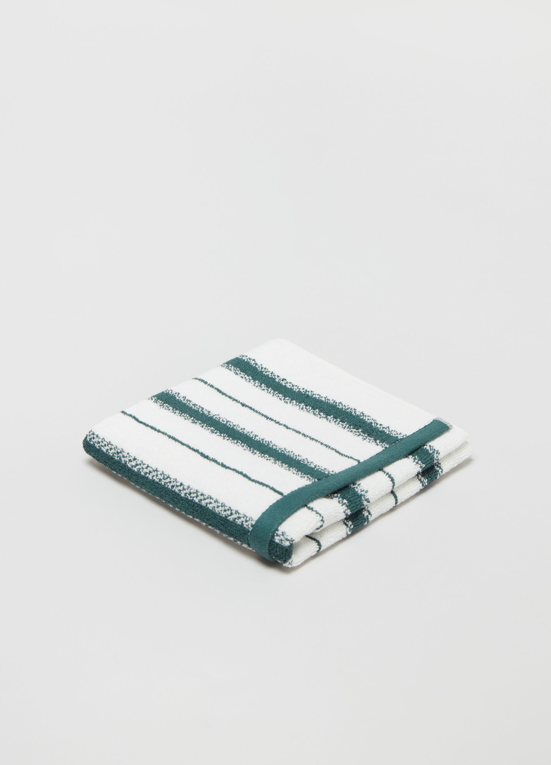 Asciugamano viso 50x90 stripes verde scuro_0