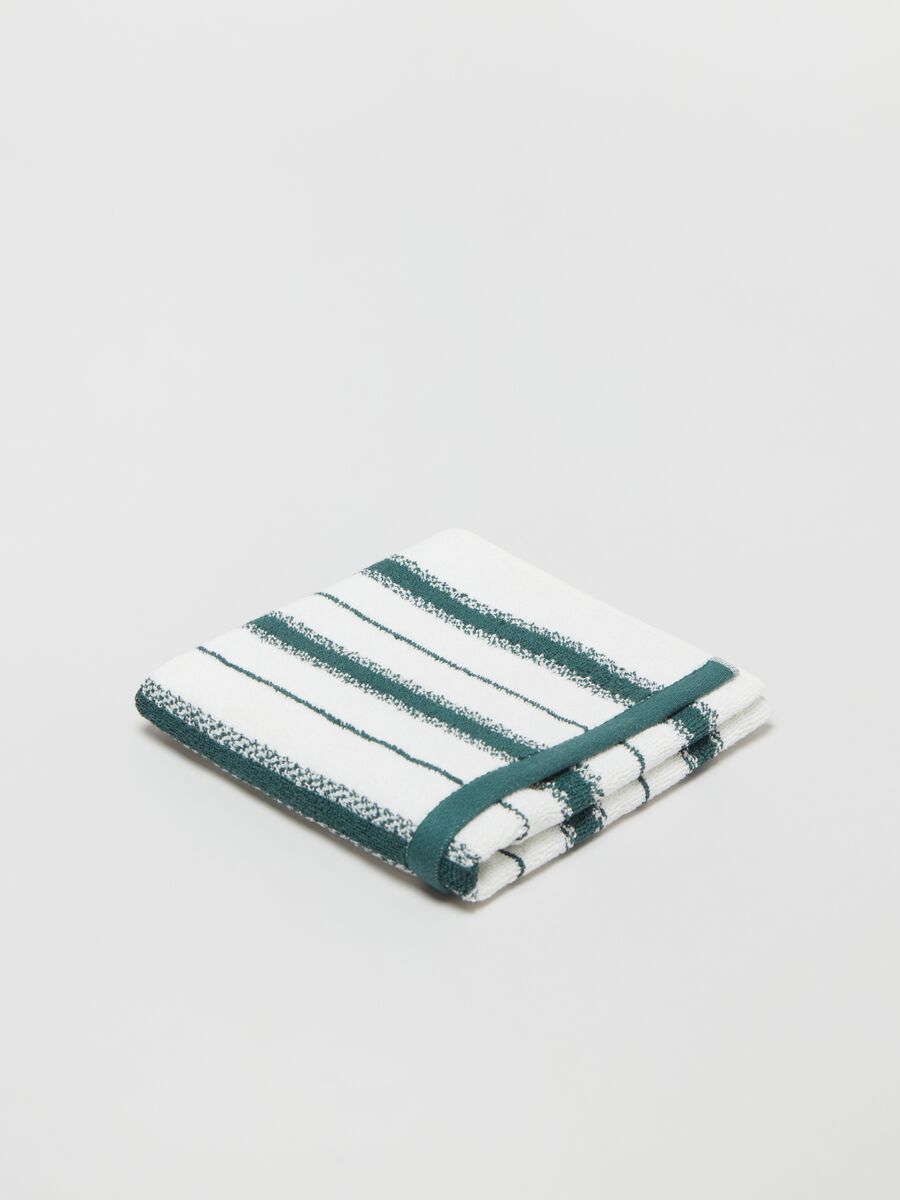 Asciugamano viso 50x90 stripes verde scuro_0