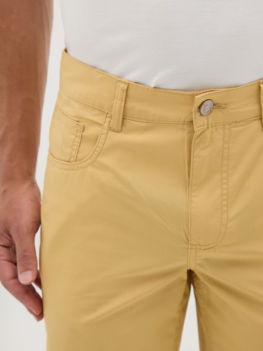 Men's yellow cotton regular fit shorts_2