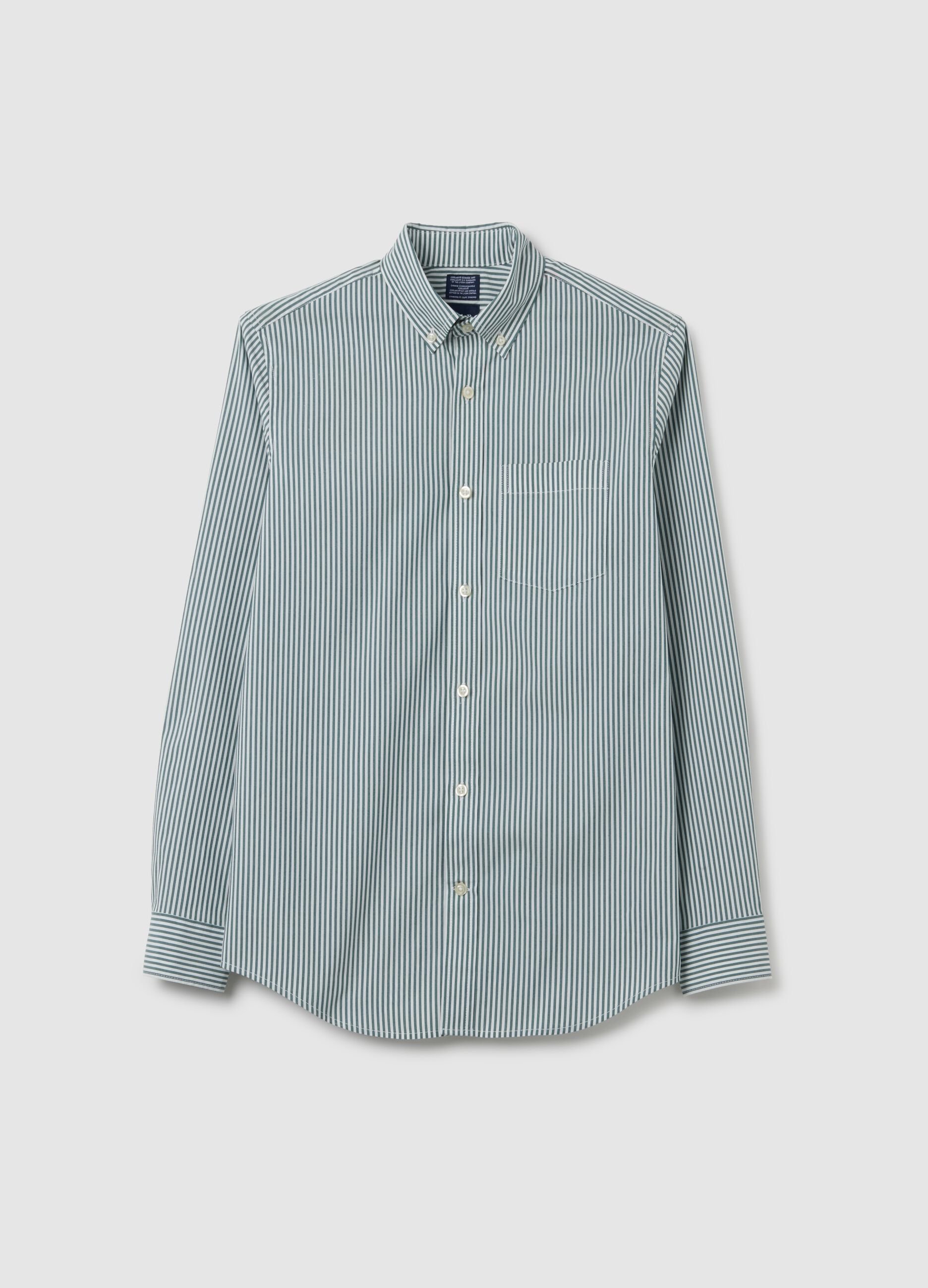 Camicia regular fit in popeline a righe Coolmax®