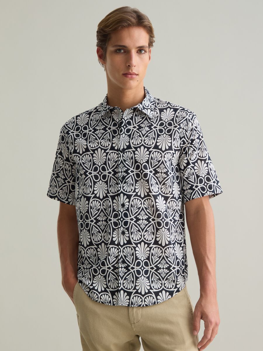 Men's pure cotton multicolor regular fit shirt_0