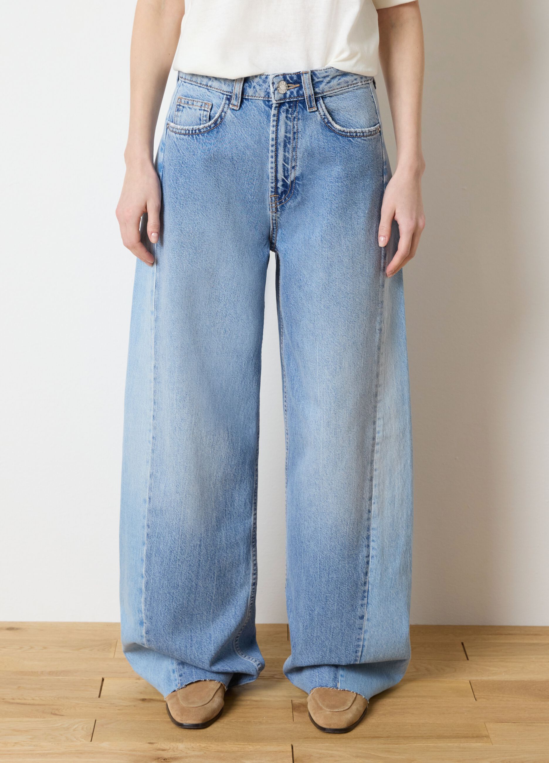 Jeans ampi in cotone