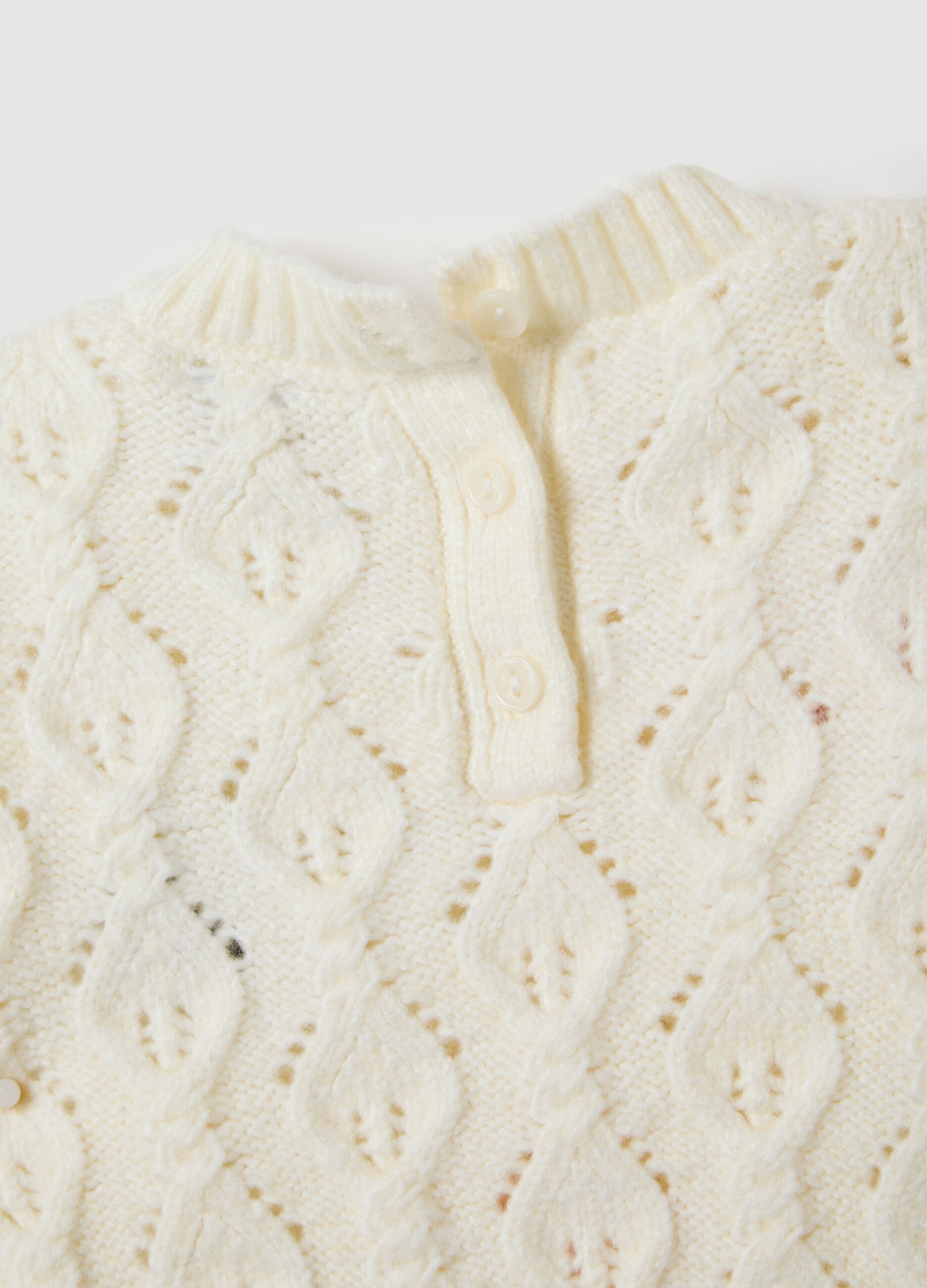 Baby girl's white mix regular fit sweater