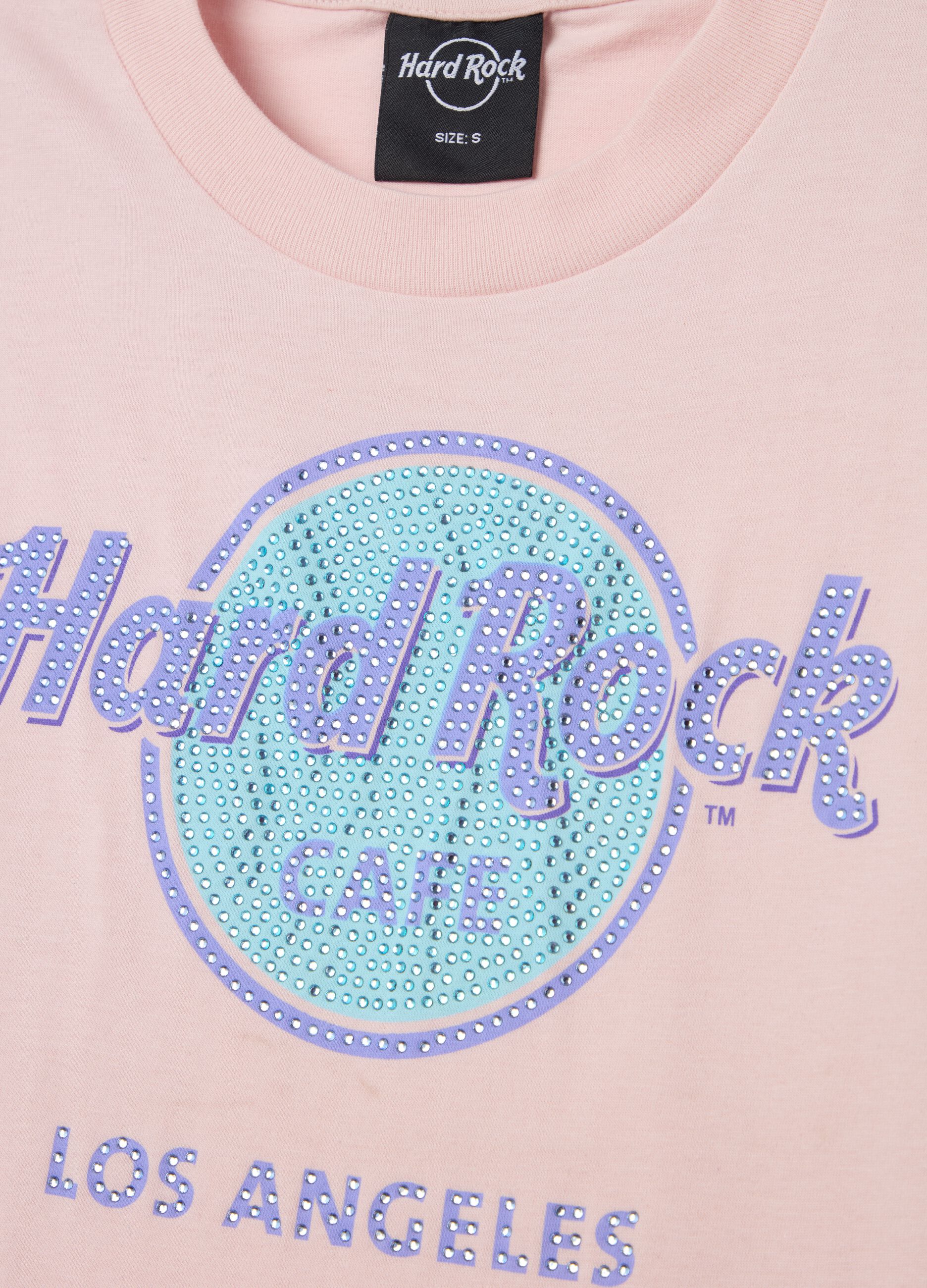 T-shirt with Hard Rock Cafè Los Angeles print with diamantés
