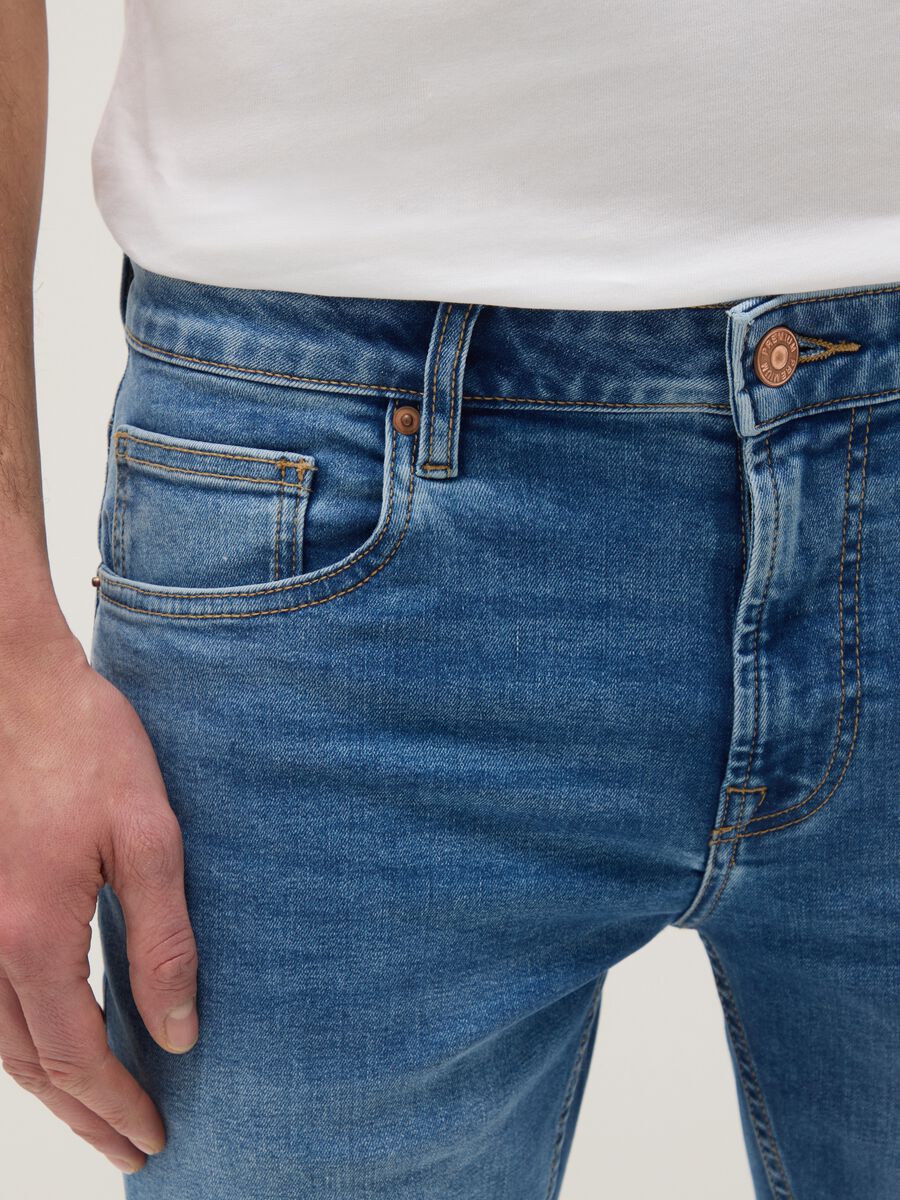 Blue Stretch Cotton Skinny Fit Jeans_3