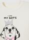 Girls' white sweatshirt in pure cotton with dog print regular fit_3