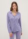 Purple pure viscose pyjamas with V-neck and prints, regular fit_0