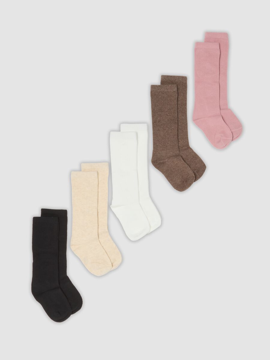 5-pack of multicolour long socks in organic stretch cotton_0