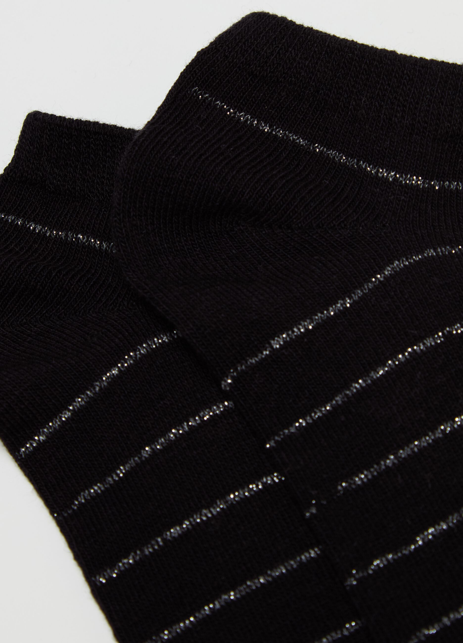 Tripack calze corte a righe in lurex