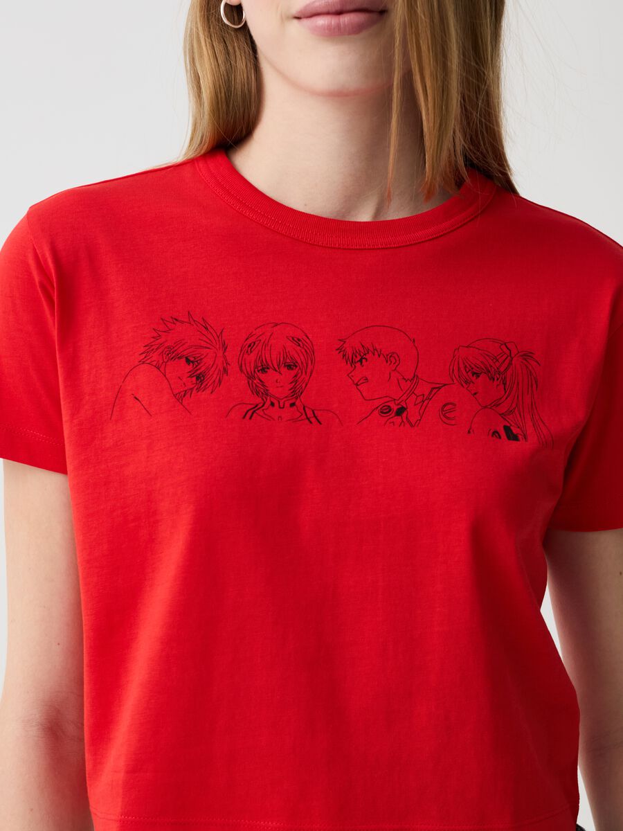 Crop T-shirt with Neon Genesis Evangelion print_1