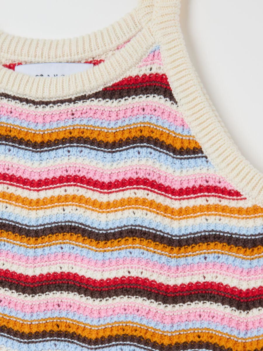 Striped multicolour cotton crop top by B.Angel_5