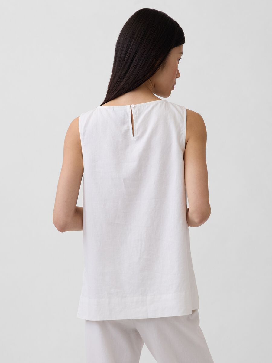 Sleeveless linen-blend top_1