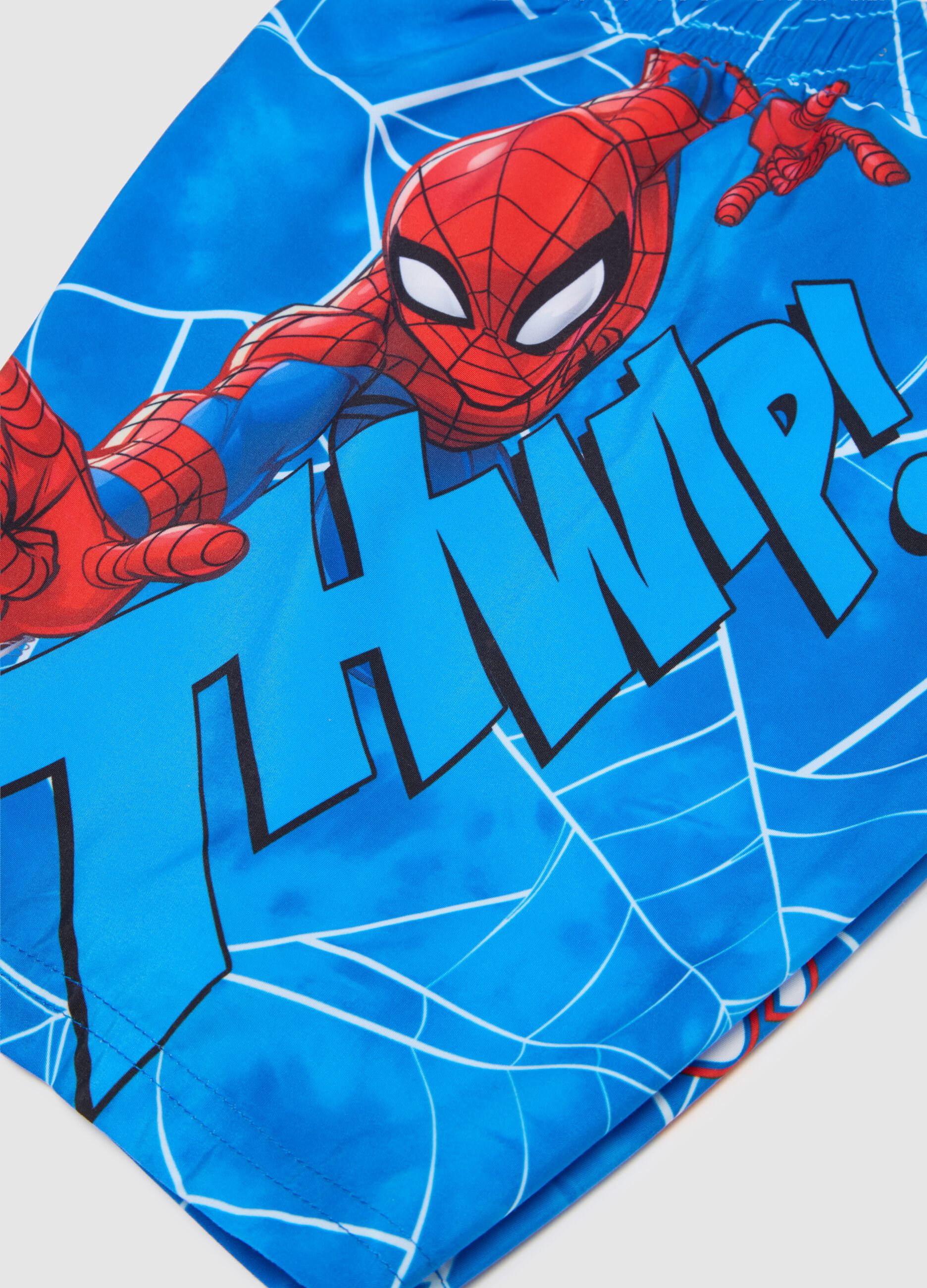 Children's Swimsuit in Multicolour Fabric Regular Fit with Spider-Man Print