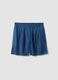 Shorts blu in puro lyocell con vita elasticizzata relaxed fit_0