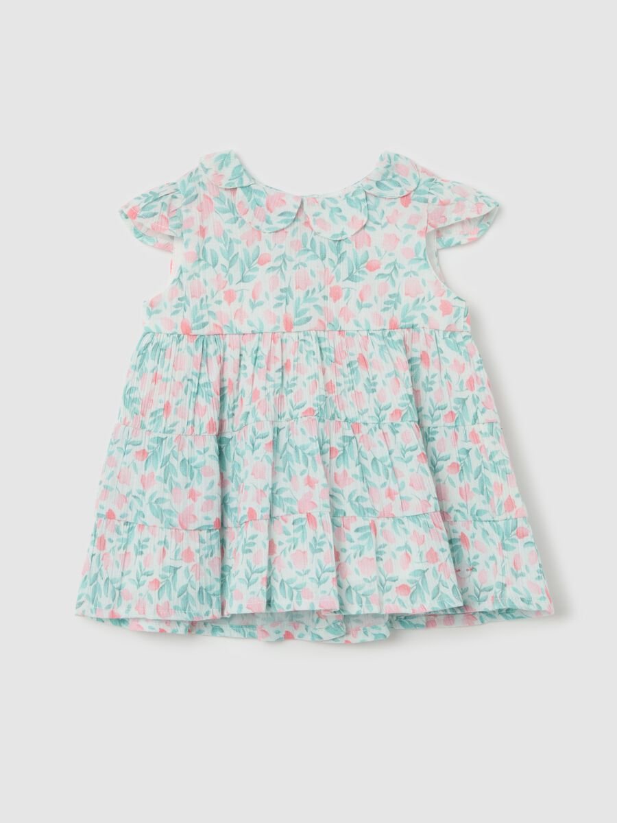 Crinkle dress with tulips print_0