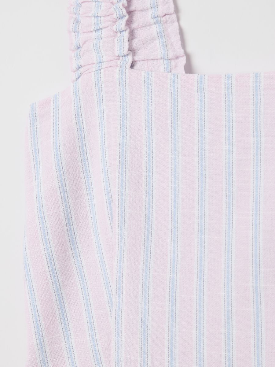 Long pink striped dress in cotton_5