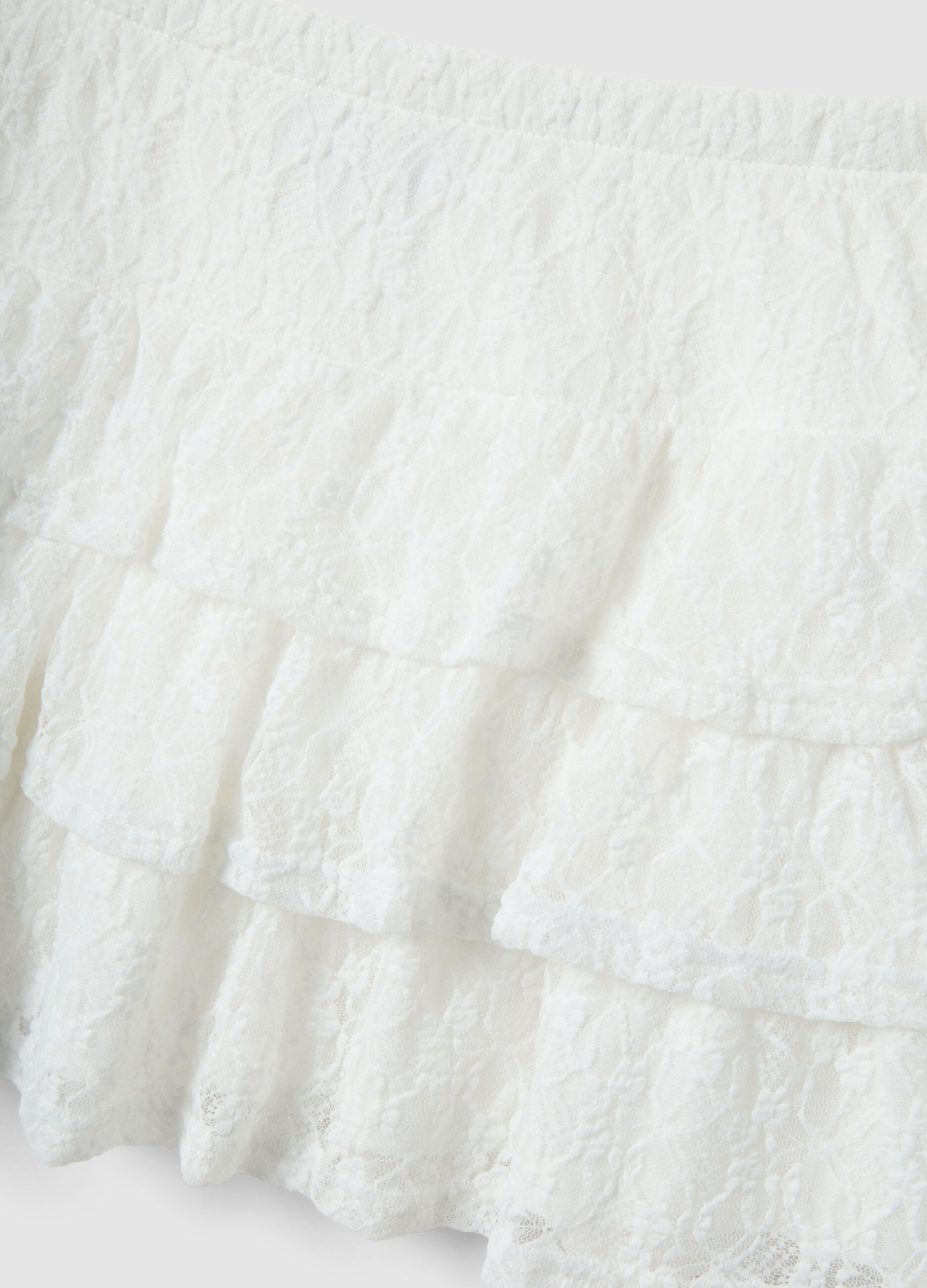 Minigonna in pizzo bianco regular fit