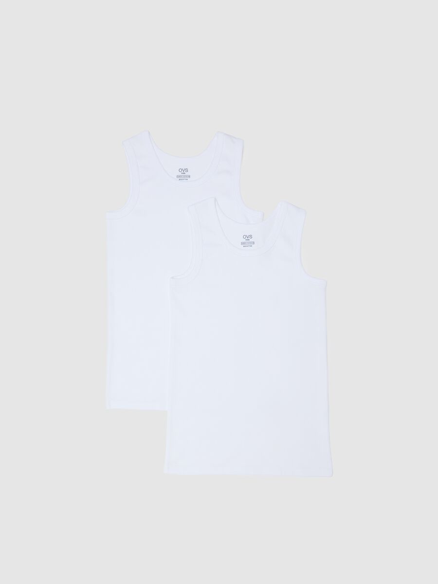 Bipack canottiere  bianca basic in cotone_0